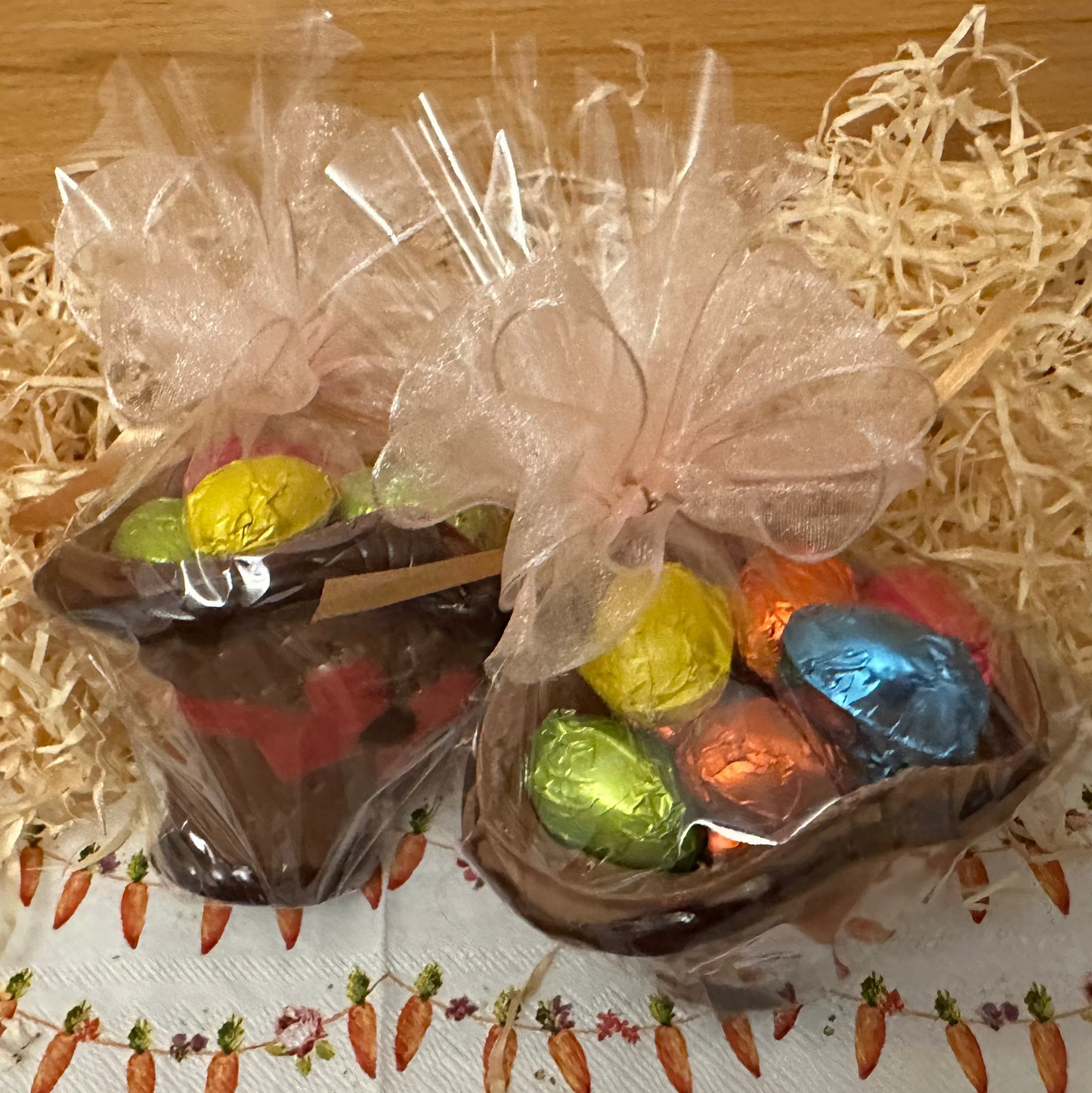 Schokoladen Korb mit Eiern